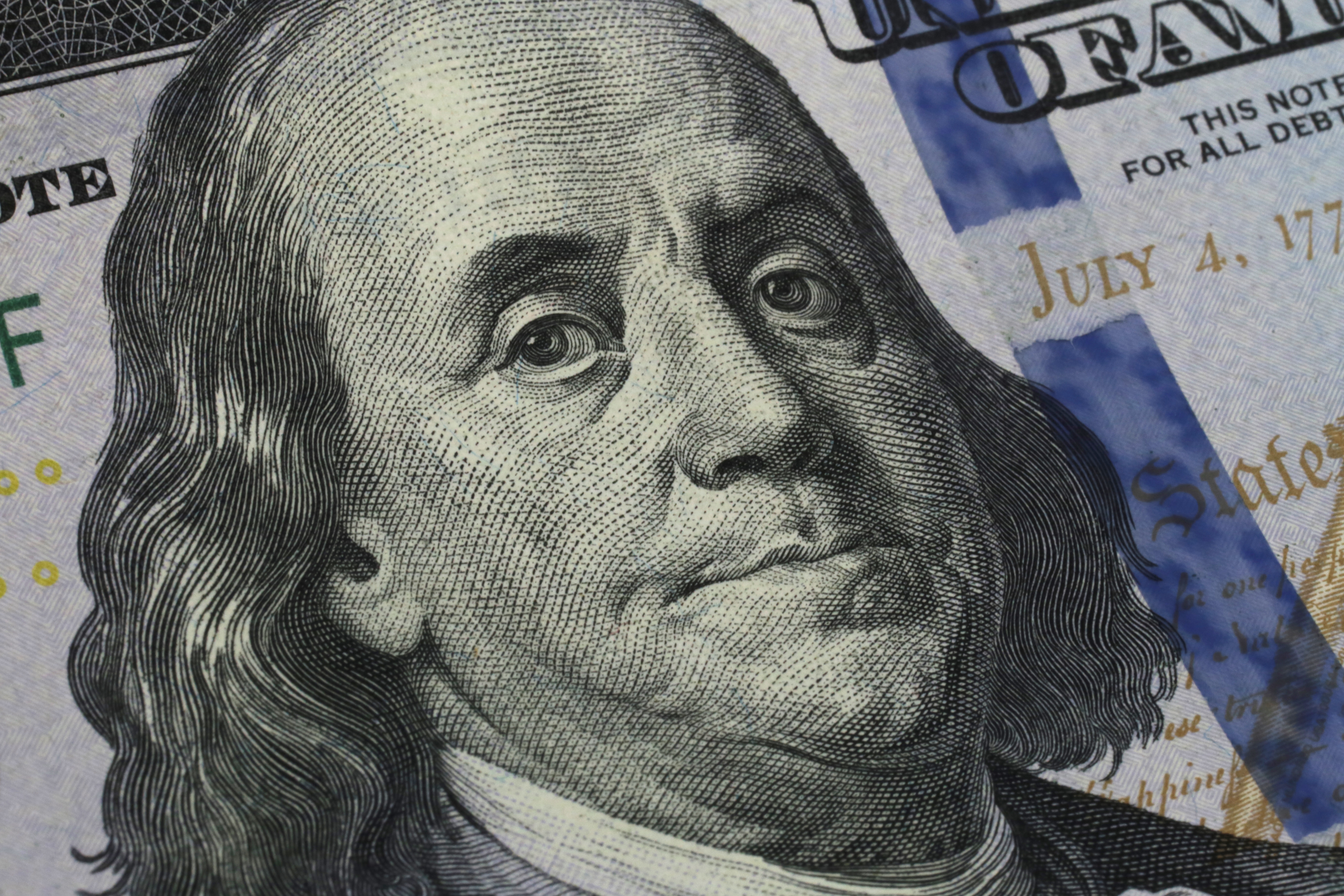Benjamin Franklin on the hundred dollar bill 