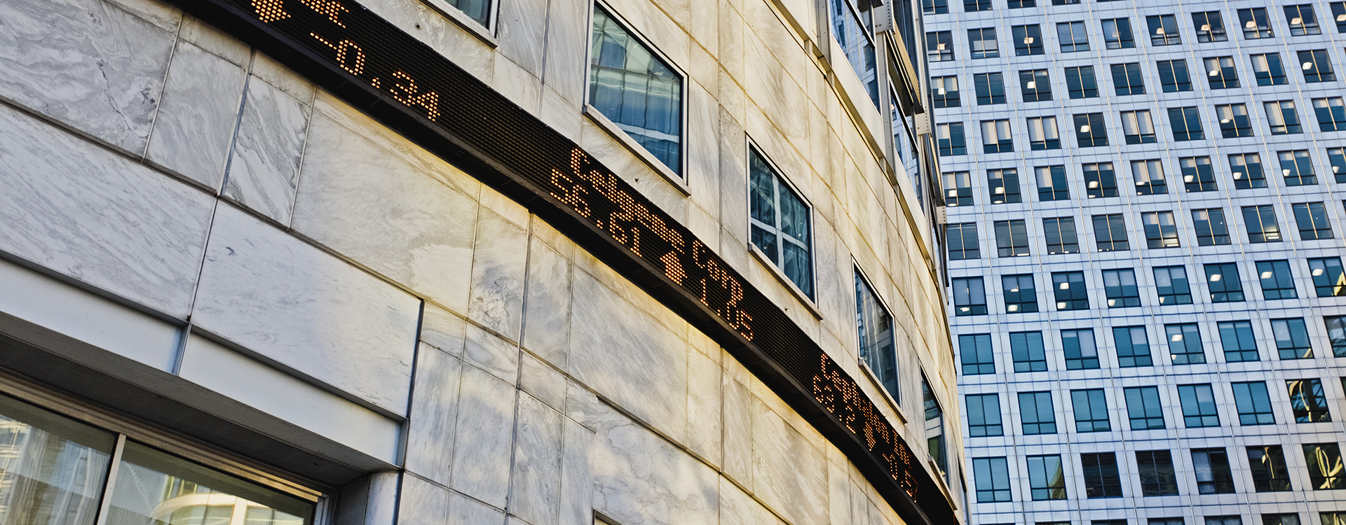 stocks on side of a building